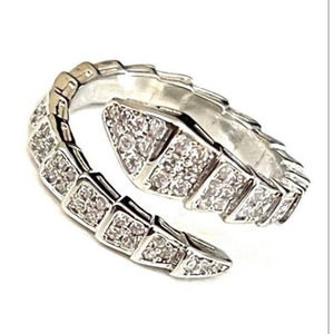 NEW Ring size 6, 7 Sepent Snake Bone Serpenti Silver Plated Bvlgari STYLE